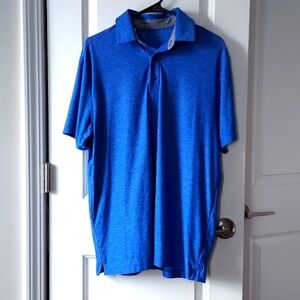 Underarmor short sleeve button-up tee medium blue